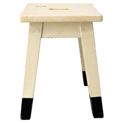 French Painted Wooden Side Stool, 1950s-RIU-1418906