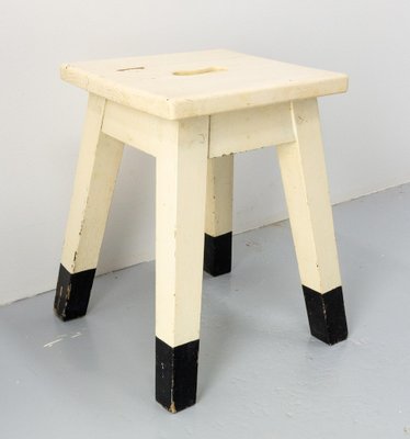 French Painted Wooden Side Stool, 1950s-RIU-1418906