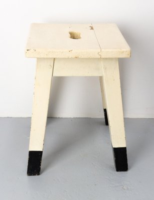 French Painted Wooden Side Stool, 1950s-RIU-1418906