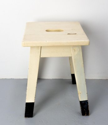 French Painted Wooden Side Stool, 1950s-RIU-1418906