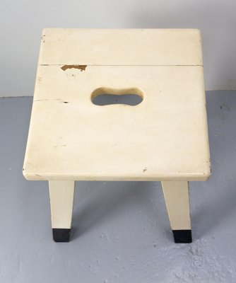 French Painted Wooden Side Stool, 1950s-RIU-1418906