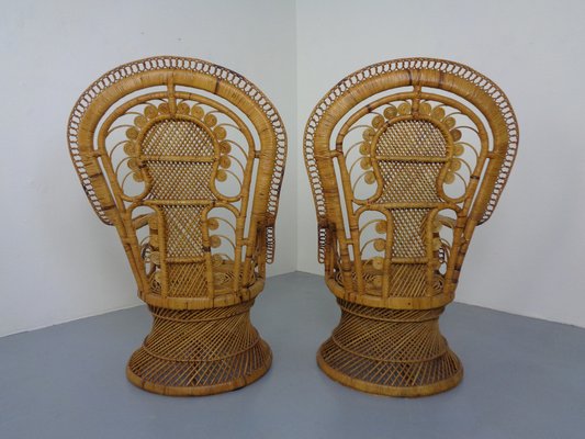 French Peacock Chairs & Table, 1960s, Set of 3-RDW-1353146