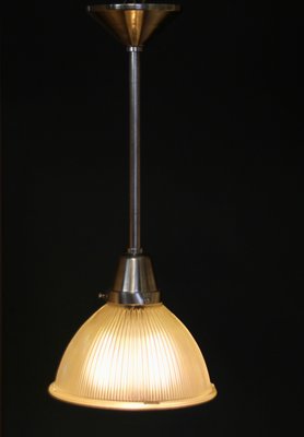 French Pendant Lamp in Holophane Style, 1940s-SY-807751