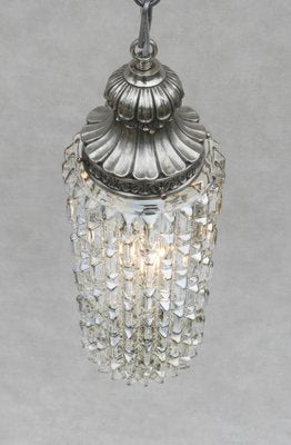 French Pendant Light in Textured Glass, 1950-JUA-1447928