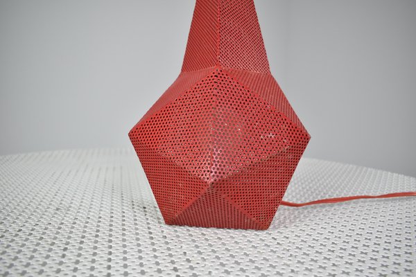 French Perforated Metal Table Lamp by Mathieu Matégot, 1950s-GXL-1796818