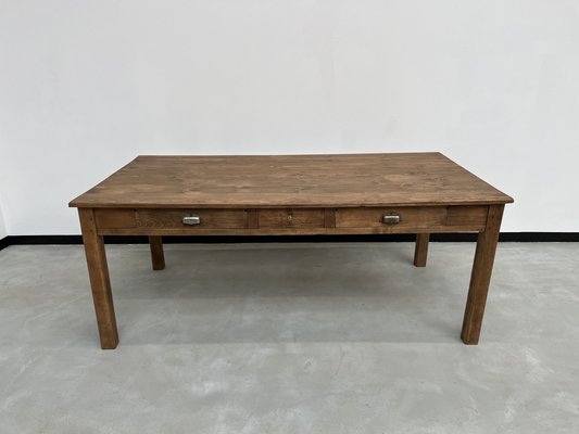 French Pine and Oak Farm Table, 1950s-WKI-1739669