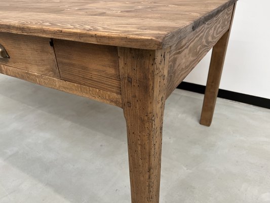 French Pine and Oak Farm Table, 1950s-WKI-1739669