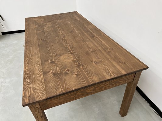 French Pine and Oak Farm Table, 1950s-WKI-1739669