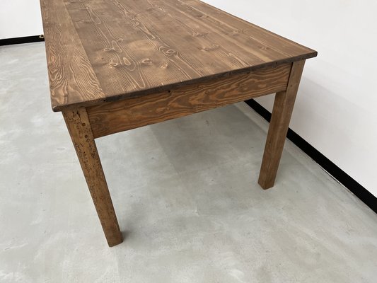 French Pine and Oak Farm Table, 1950s-WKI-1739669