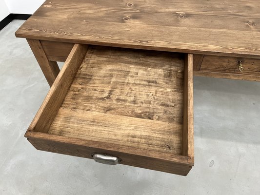 French Pine and Oak Farm Table, 1950s-WKI-1739669