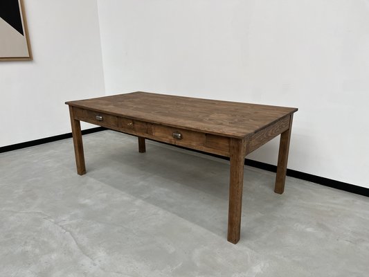 French Pine and Oak Farm Table, 1950s-WKI-1739669