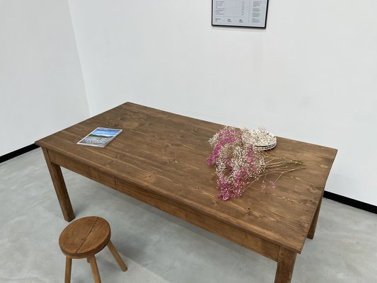 French Pine and Oak Farm Table, 1950s-WKI-1739669