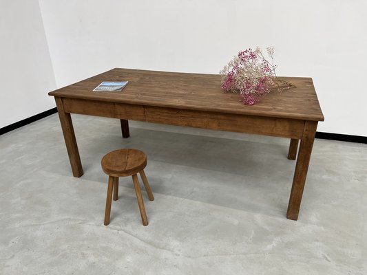 French Pine and Oak Farm Table, 1950s-WKI-1739669