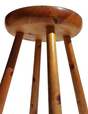 French Pine Stool by Charlotte Perriand for Les Arcs Resort, 1960s-KGD-903373