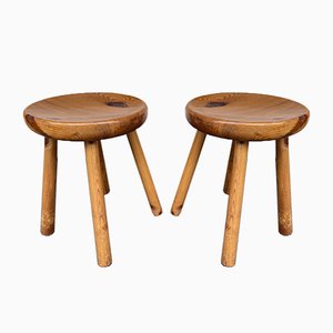 French Pine Stools in the style of Charlotte Perriand, 1960s, Set of 2-FUE-949459