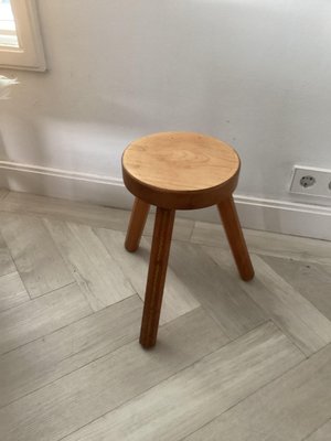 French Pine Wooden Stool, 1960-SU-2023606