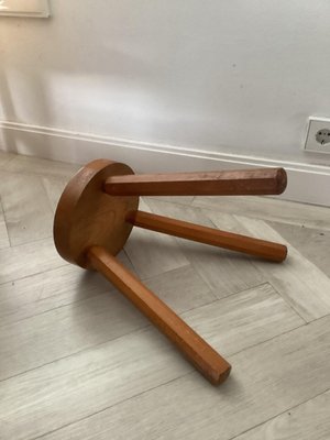 French Pine Wooden Stool, 1960-SU-2023606