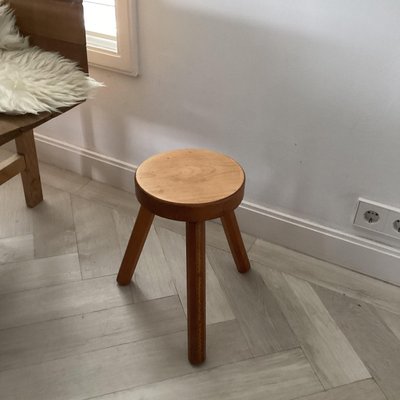 French Pine Wooden Stool, 1960-SU-2023606