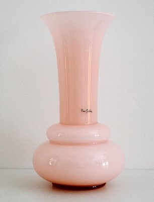 French Pink Glass Flower Vase by Pierre Cardin, 1980s-VNE-1030986