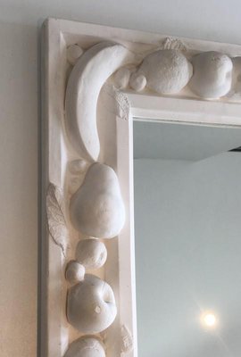 French Plaster Mirror with Fruits Decor, 1970s-BA-658227