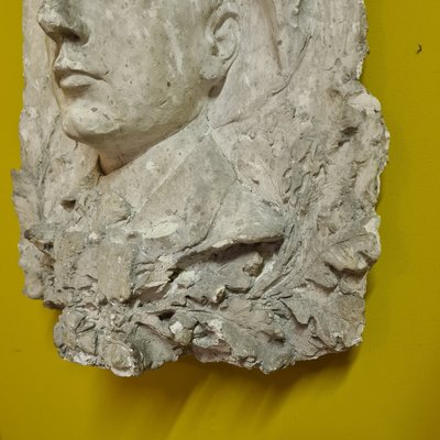 French Plaster Plaque of a Young Soldier, Early 20th Century-VHW-1811626