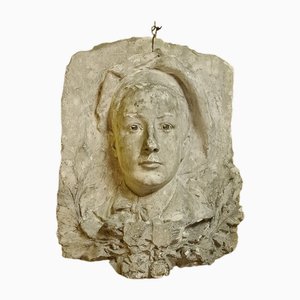 French Plaster Plaque of a Young Soldier, Early 20th Century-VHW-1811626