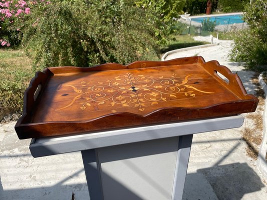 French Platter in Wood Marquetry Made-UR-1326503