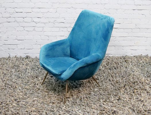 French Plush Armchair, 1950s-QFD-1057213