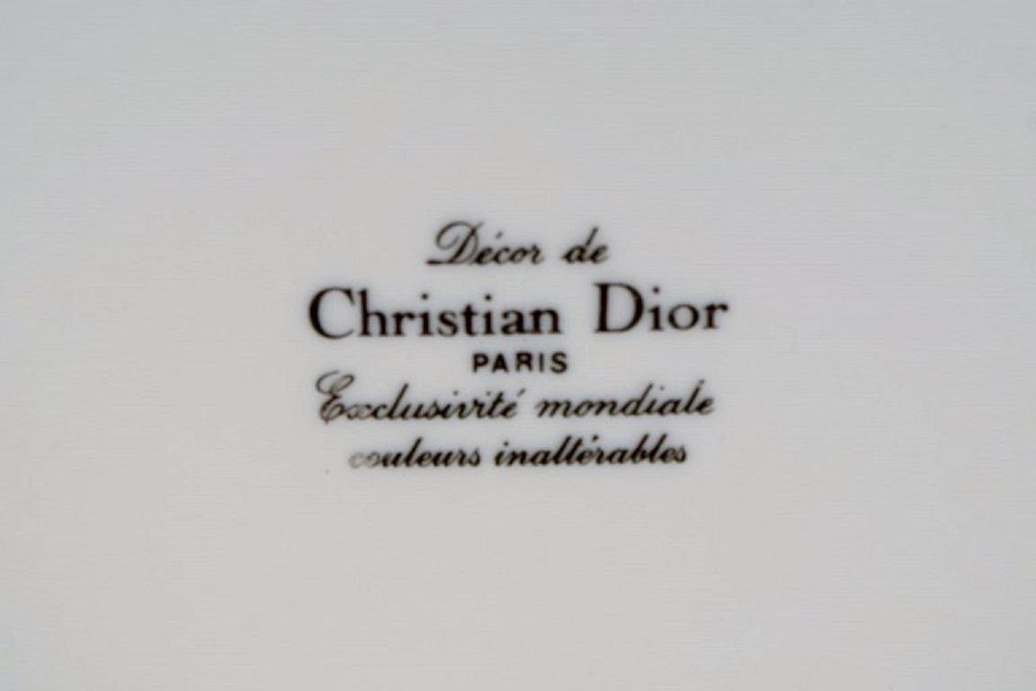 French Porcelain Plates Decorated with Bow by Christian Dior, Set of 5