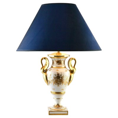 French Porcelain Table Lamp with Hand Painted Decoration, 1930s-MJY-1148857