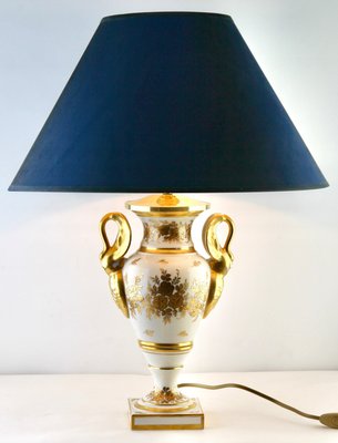 French Porcelain Table Lamp with Hand Painted Decoration, 1930s-MJY-1148857