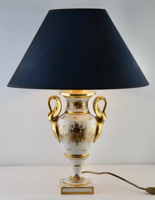 French Porcelain Table Lamp with Hand Painted Decoration, 1930s-MJY-1148857