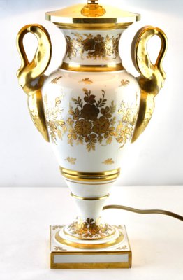 French Porcelain Table Lamp with Hand Painted Decoration, 1930s-MJY-1148857