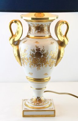 French Porcelain Table Lamp with Hand Painted Decoration, 1930s-MJY-1148857