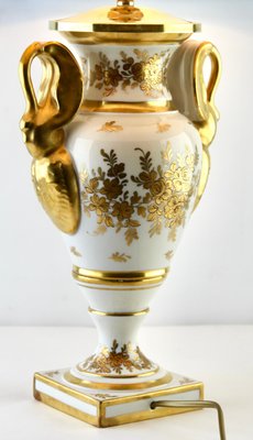 French Porcelain Table Lamp with Hand Painted Decoration, 1930s-MJY-1148857