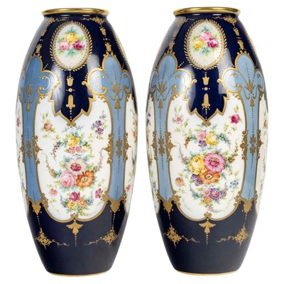 French Porcelain Vases from Limoges, Set of 2-WFS-2023162