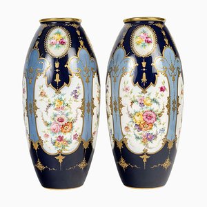 French Porcelain Vases from Limoges, Set of 2-WFS-2023162