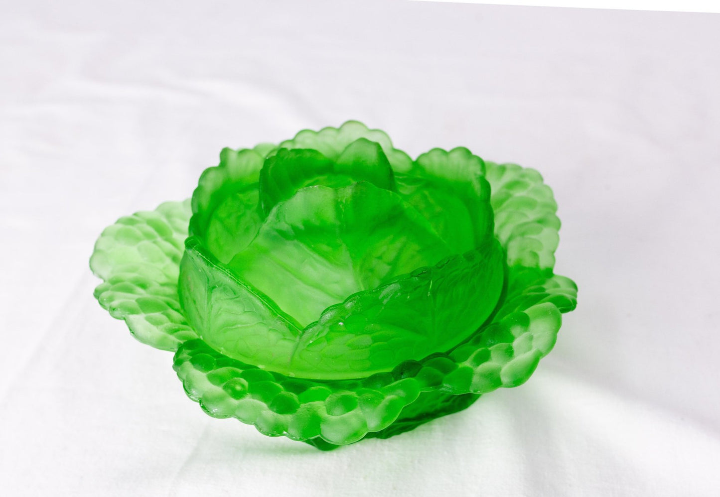 French Portieux Style Green Glass Glove Box or Centerpiece, 1900s-RIU-1323198