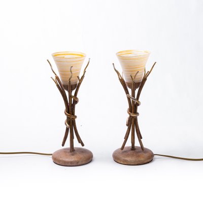 French Postmodern Sculptural Morphic Table Lamps, 1980s, Set of 2-FSD-602562