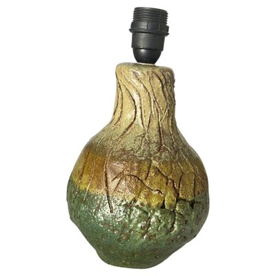 French Pottery Lamp in Green, 1960-UR-1721159