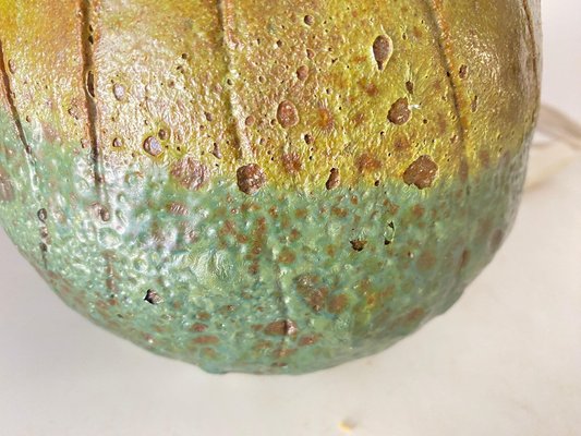 French Pottery Lamp in Green, 1960-UR-1721159