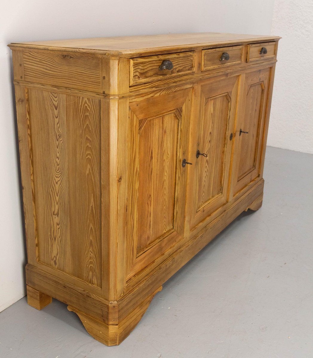 French Provincial Sideboard in Pine, Mid-19th Century