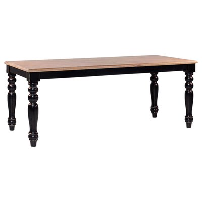 French Provincial Style Dining Room Table with Black Ebonized Legs-PSK-1002446