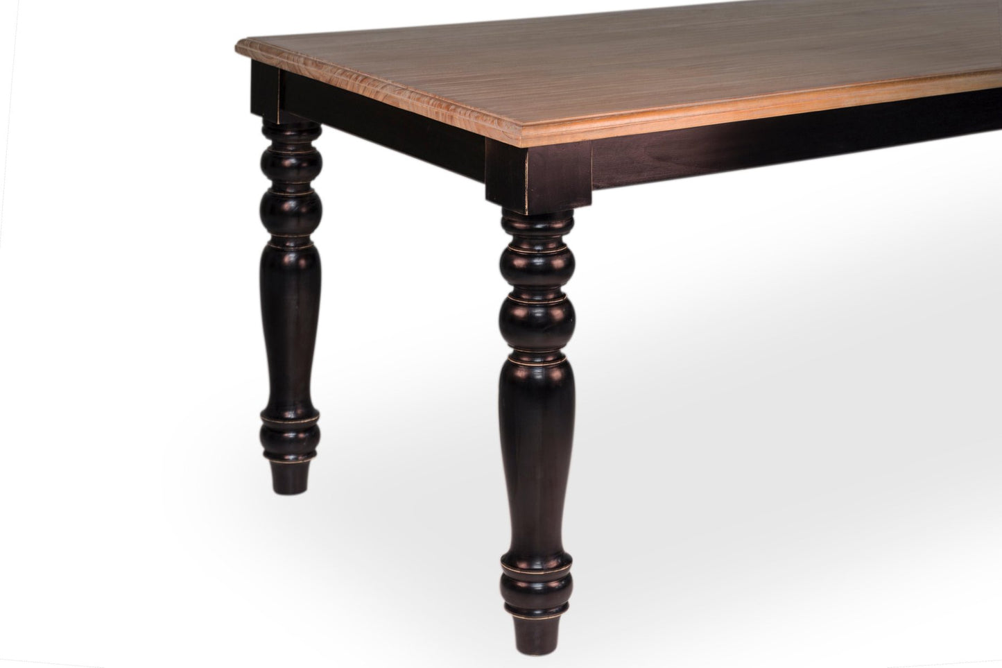 French Provincial Style Dining Room Table with Black Ebonized Legs