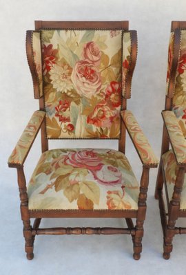 French Provincial Wingback Armchairs, Set of 2-JUA-1410715