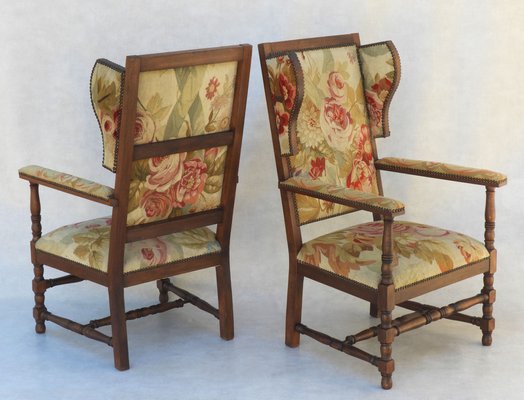 French Provincial Wingback Armchairs, Set of 2-JUA-1410715