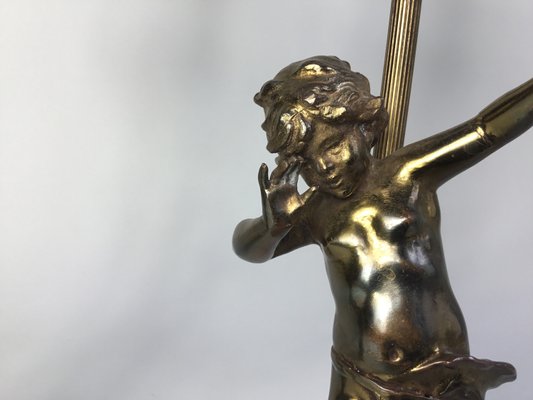 French Putto Table Lamps in Bronze by Auguste Moreau, 1890s, Set of 2-FPY-2023621