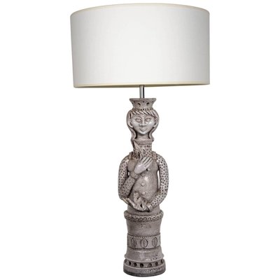 French Queen Table Lamp in Ceramic by André Marchal, 1950s-VRR-303652