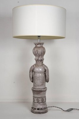 French Queen Table Lamp in Ceramic by André Marchal, 1950s-VRR-303652