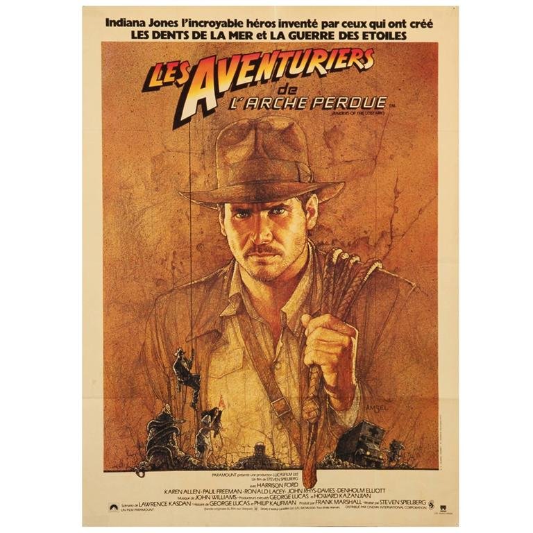 French Raiders of the Lost Ark Film Poster by Richard Amsel, 1981